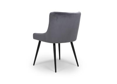 Dining Chair Velvet with Powder Coated Legs Grey